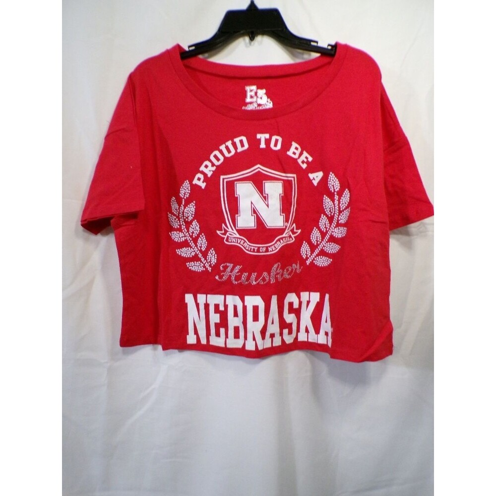 E5 College Classics Women's Red Cropped T-Shirt Nebraska Huskers L